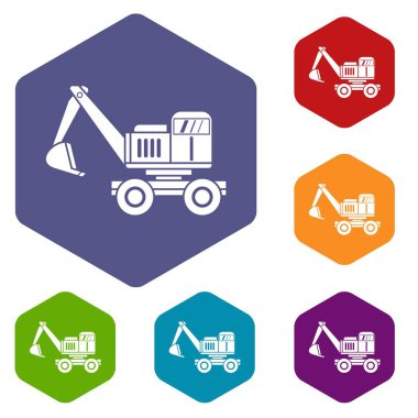 Ekskavatör Icons set