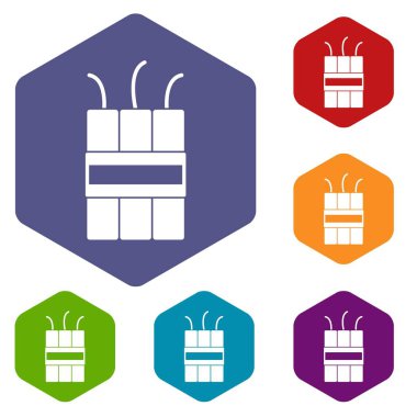 Dinamit patlayıcı Icons set