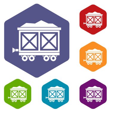 Altın Icons set ile tekerlekli cart