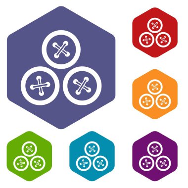 Düğmeleri dikiş simgeler kümesi için