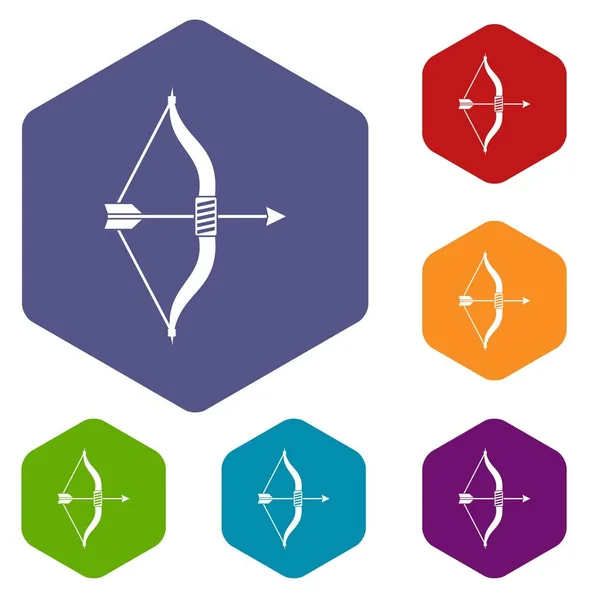 Conjunto de iconos de arco y flecha — Vector de stock