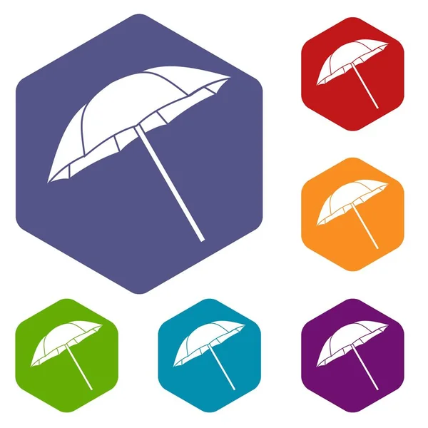 Umbrella icons set — Stock Vector