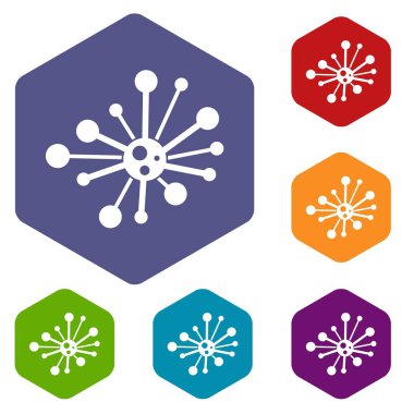 Yuvarlak bakteriler Icons set
