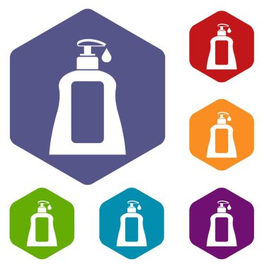 Vücut bakım losyonu Icons set