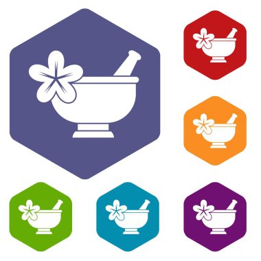 Harç ve havaneli eczane Icons set