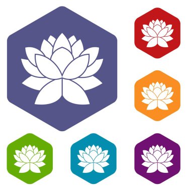 Lotus çiçeği Icons Set