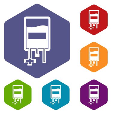 Kan bağışı çanta Icons set