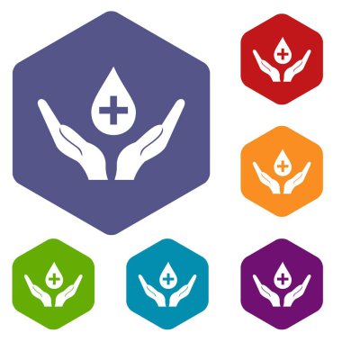 Kan holding eller Icons set damla