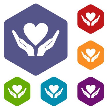 Kalp Icons set holding eller