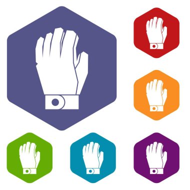 Hokey eldiven Icons set
