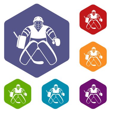 Hokey kalecisi Icons set