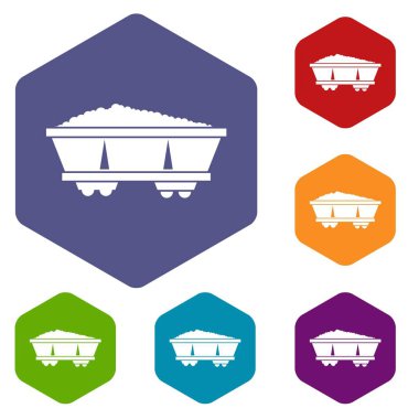 Kömür arabası Icons set