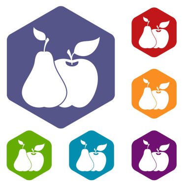 Elma ve armut Icons set
