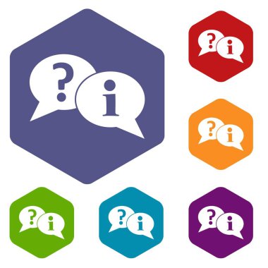 Soru ve ünlem işareti konuşma kabarcıklar Icons set