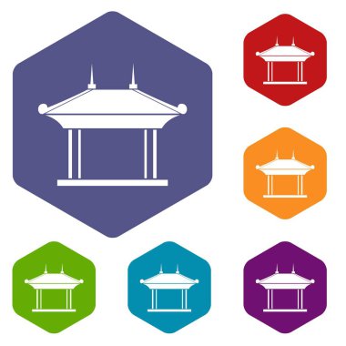 Pagoda Icons set