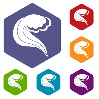 Okyanus ya da deniz dalga Icons set