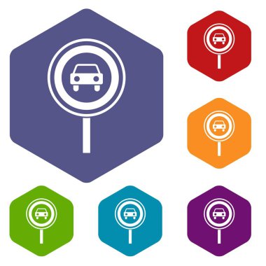 Yasaklayan trafik işareti Icons set