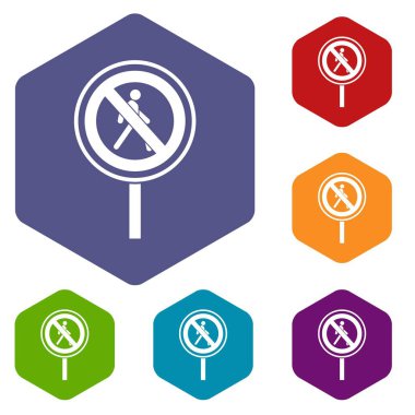 Hiçbir yaya işareti Icons set