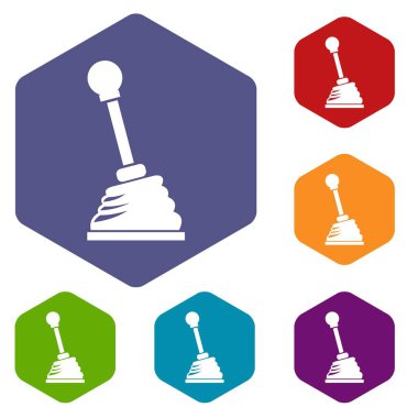 Dişli sopa Icons set