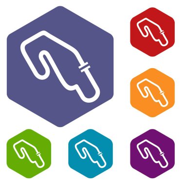 Yarış devre Icons set