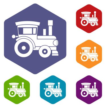 Oyuncak tren Icons set