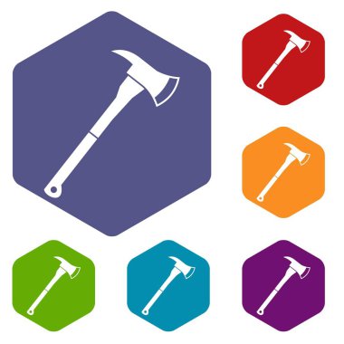 İtfaiyeci balta Icons set