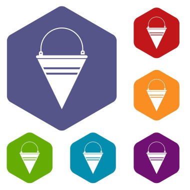 Yangına kova Icons set