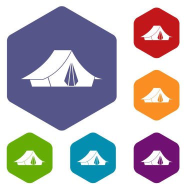Kamp çadır Icons set