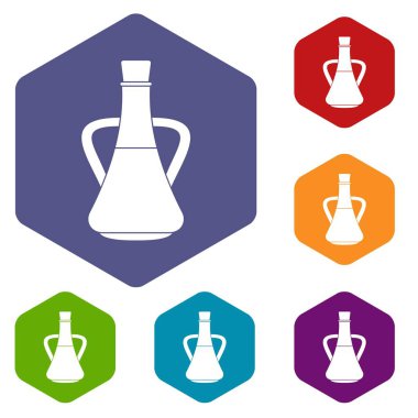 Şişe zeytinyağı Icons set ile