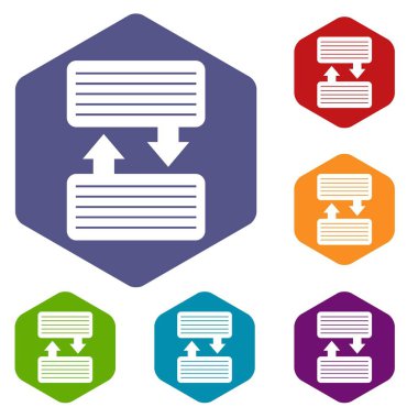 Infographic blok okları Icons set ile