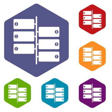 Infographic bloklar üzerinde tabelasını Icons set
