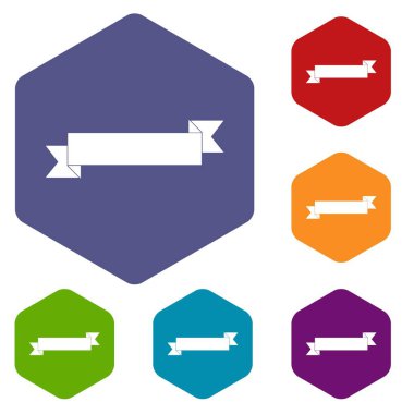 Origami şerit Icons set