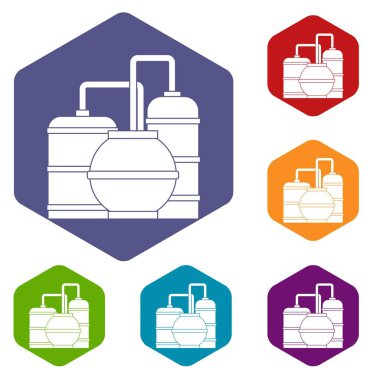 Gaz depolama tankları Icons set