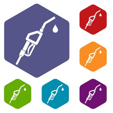 Benzin pompa meme Icons set