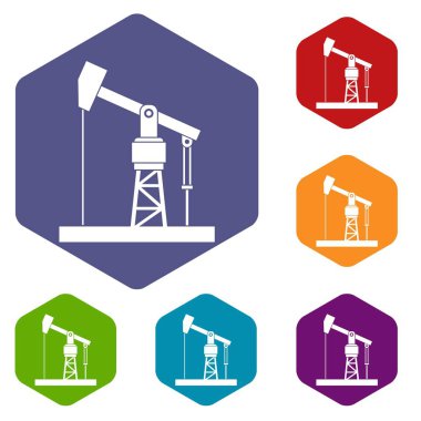 Petrol pompa Icons set