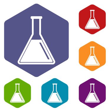 Test tüpü ile petrol Icons set