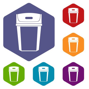 Büyük çöp tenekesi Icons set
