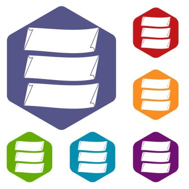 Üç afiş Icons set