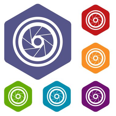 Büyük objektif Icons set