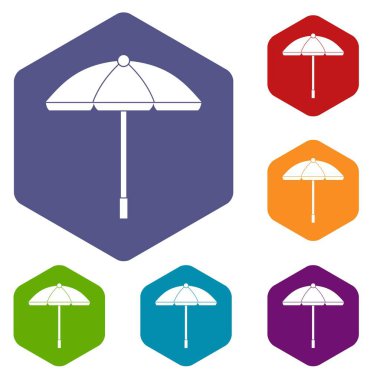 Güneş şemsiyesi Icons set