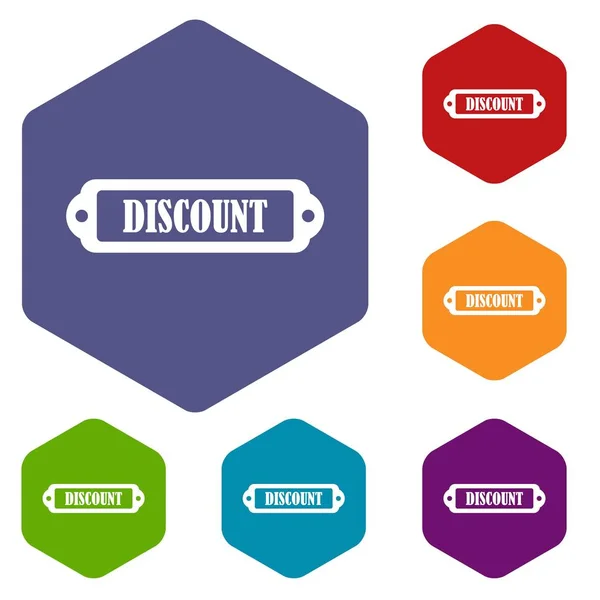 Discount label icons set — Stock Vector
