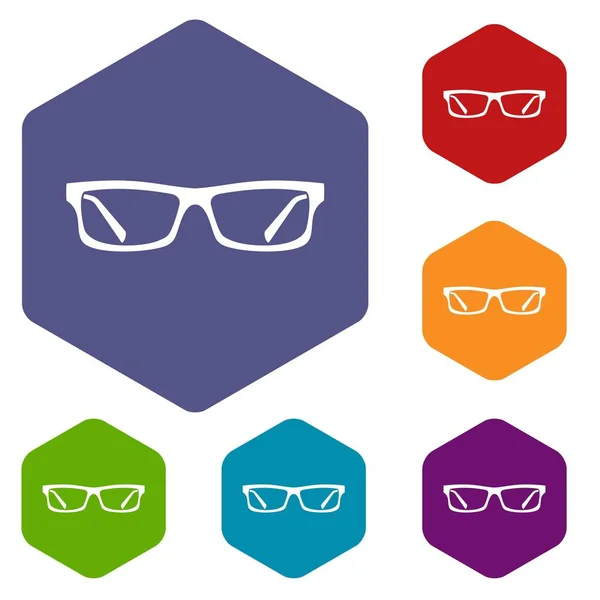 Óculos de olho ícones conjunto — Vetor de Stock