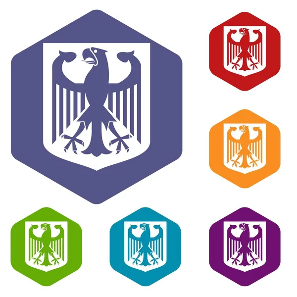 Escudo de armas de Alemania iconos conjunto — Vector de stock