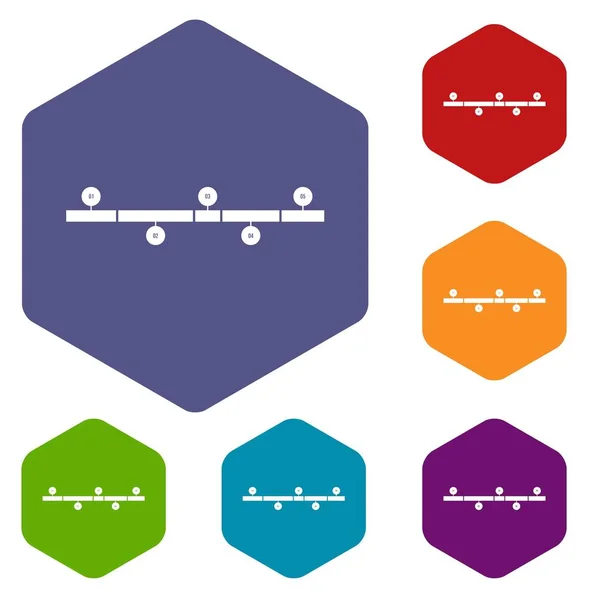 Chronologie icônes infographiques ensemble — Image vectorielle