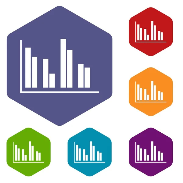 Impostazione delle icone del grafico di analisi finanziaria — Vettoriale Stock