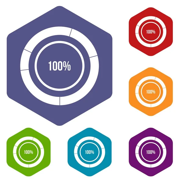 Diagram cirkeldiagram icons set — Stockvector