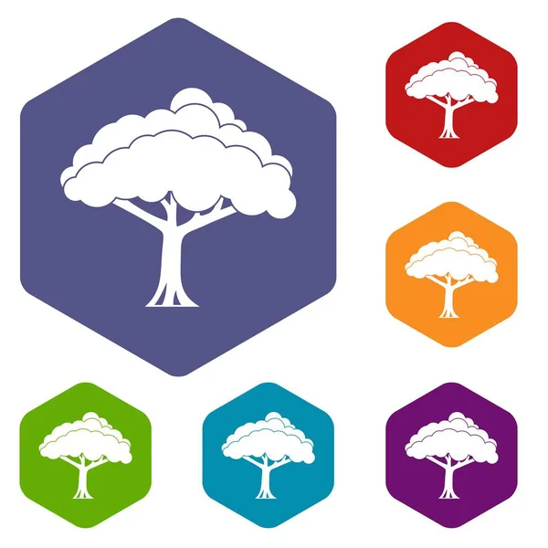 Conjunto de iconos de árbol — Vector de stock