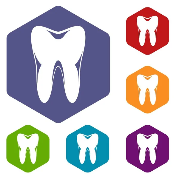 Set di icone del dente umano — Vettoriale Stock
