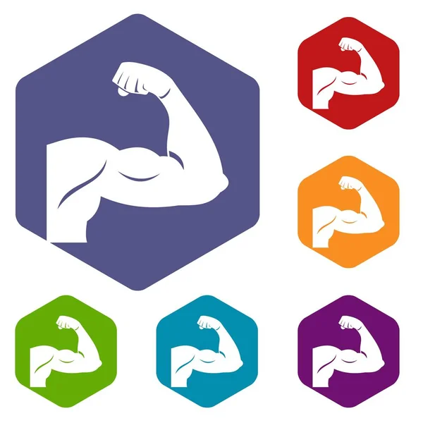 Biceps icons set — Stock Vector