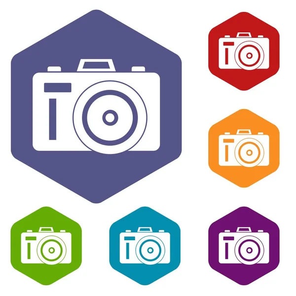 Photocamera Icons set — Stok Vektör